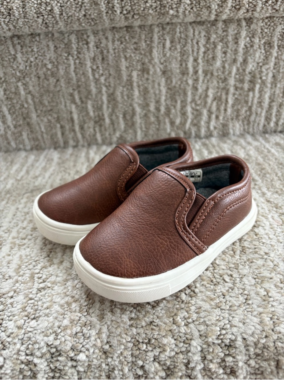 Simple Joys by Carter's Jack brown slip-on sneakers. Toddler size 5.